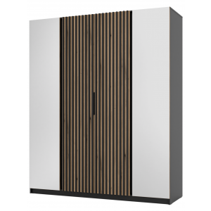 Szafa 4-drzwiowa z lustrem lamelami 200 cm KLARA